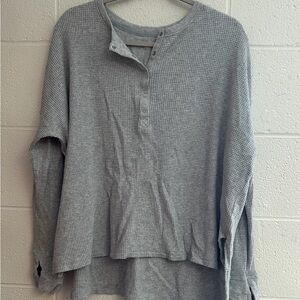 Waffle Knit Henley Long Sleeve